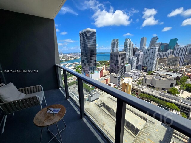 balcony with a water view