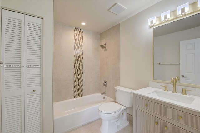 13377 NW 7th St, Plantation, FL 33325 - bathroom with a closet, shower / bathtub combination, visible vents, and toilet