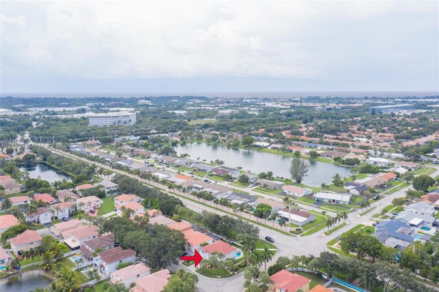 13377 NW 7th St, Plantation, FL 33325 - drone / aerial view featuring a water view and a residential view