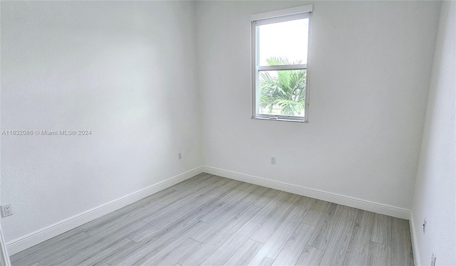 empty room featuring light wood-type flooring