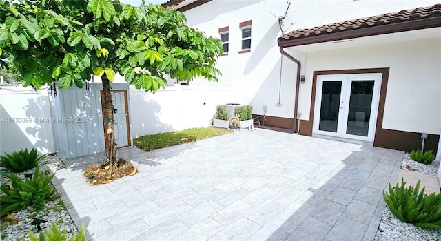 view of patio / terrace featuring french doors