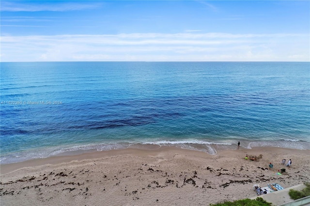 property view of water with a beach view