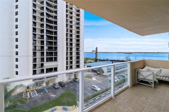 balcony with a water view