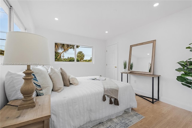 bedroom featuring light hardwood / wood-style flooring