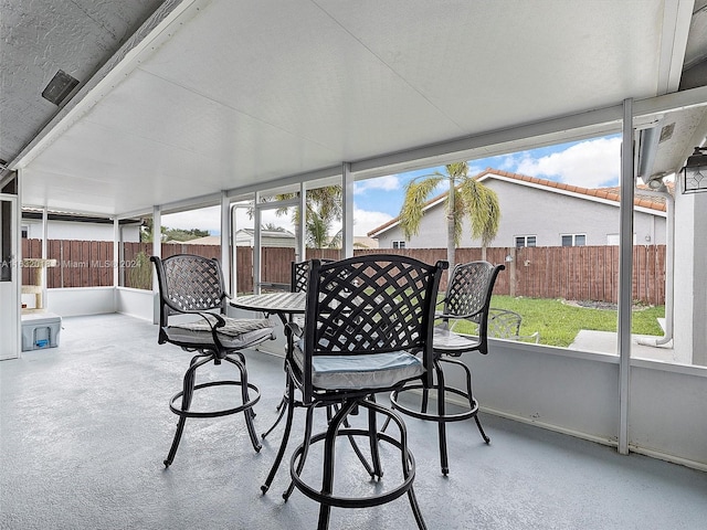 view of sunroom