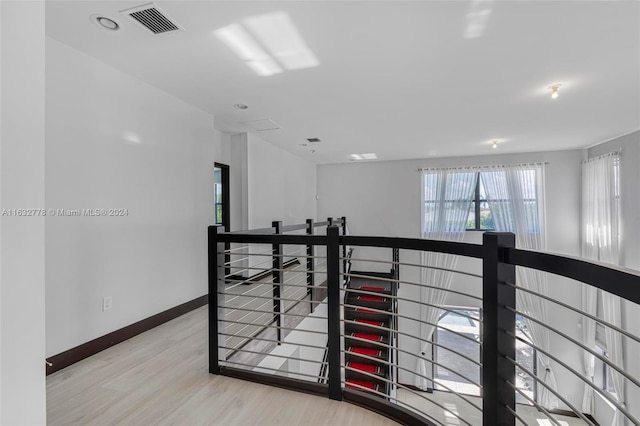 hall featuring light hardwood / wood-style floors