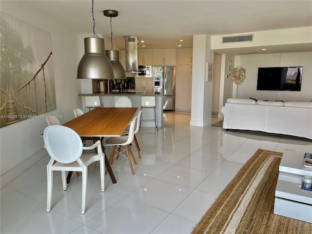 view of tiled dining area