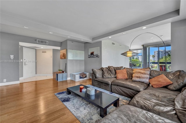 living room featuring hardwood / wood-style flooring