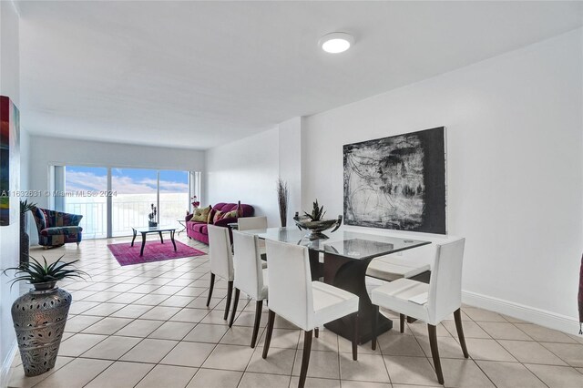 view of tiled dining area