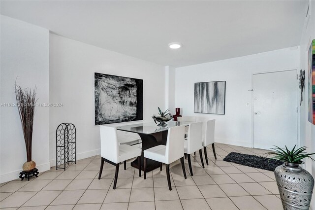 view of tiled dining area