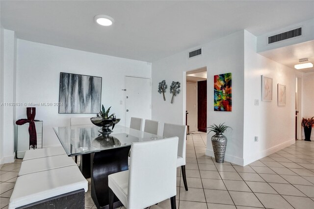 view of tiled dining room