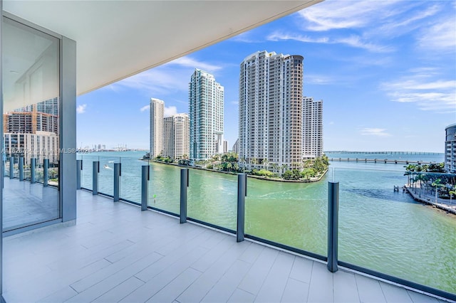 balcony with a water view