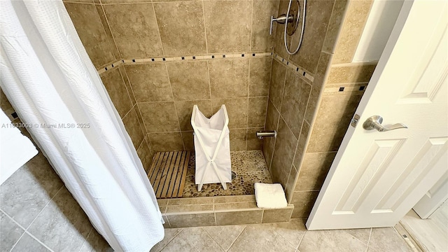 bathroom with a stall shower