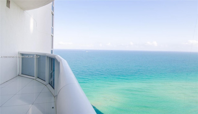 balcony with a water view