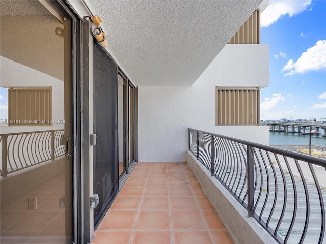 balcony with a water view