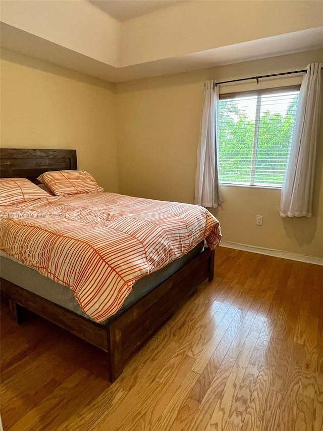 bedroom featuring light hardwood / wood-style floors