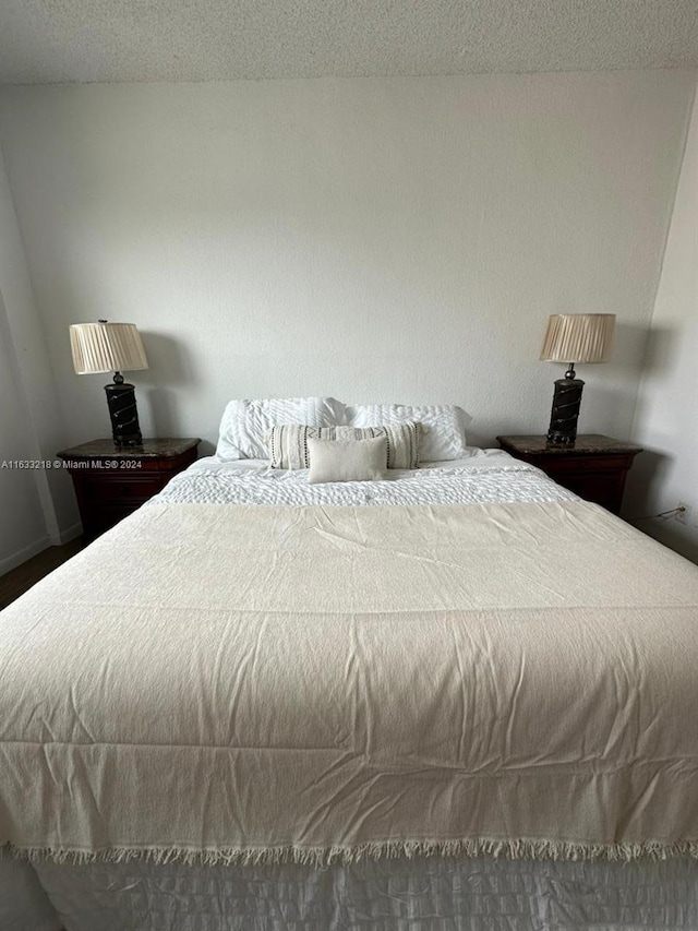 bedroom with a textured ceiling