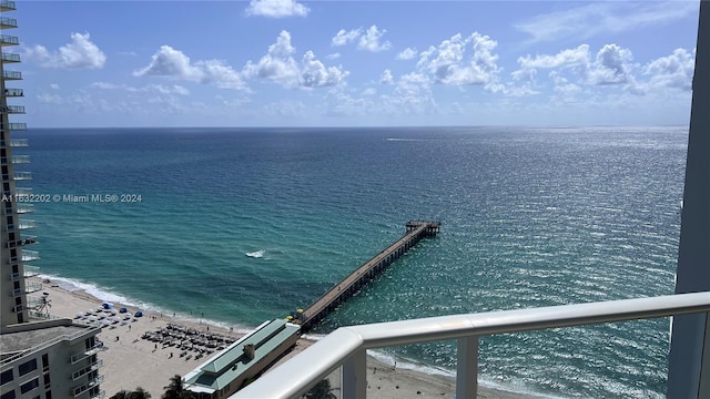 property view of water with a view of the beach