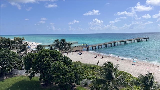 water view with a view of the beach