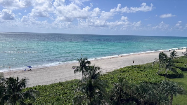 water view with a view of the beach