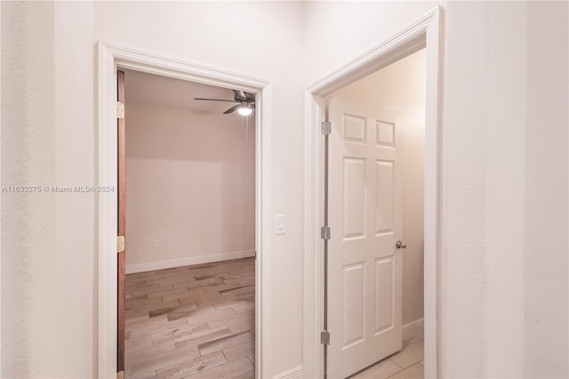 hall featuring light hardwood / wood-style flooring