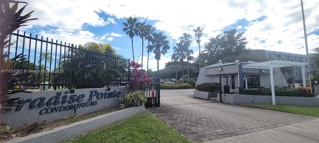 view of road with a gate