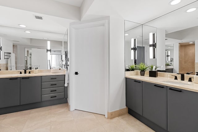 bathroom featuring vanity and tile patterned floors