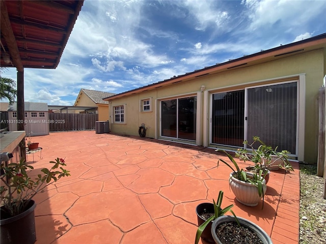 view of patio featuring central AC