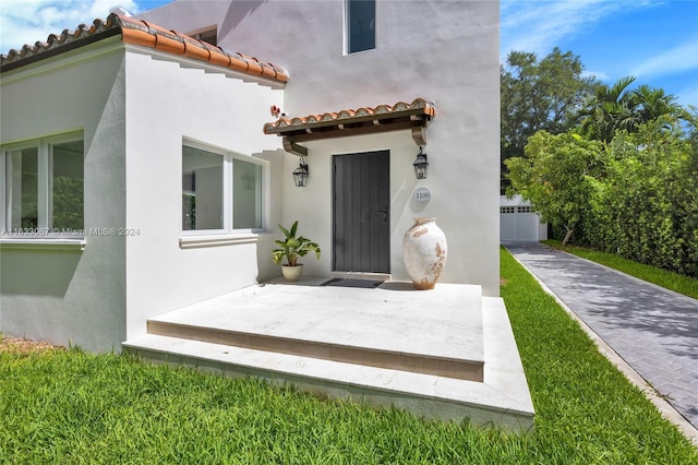 exterior space featuring a garage