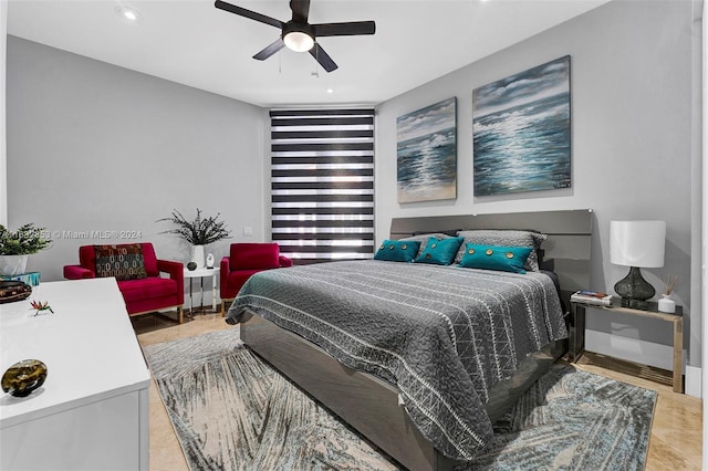 bedroom with ceiling fan