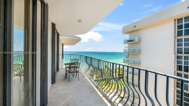 balcony with a water view