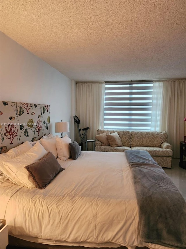 bedroom with a textured ceiling