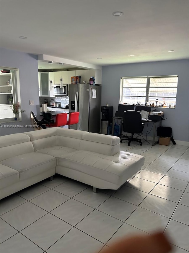 view of tiled living room