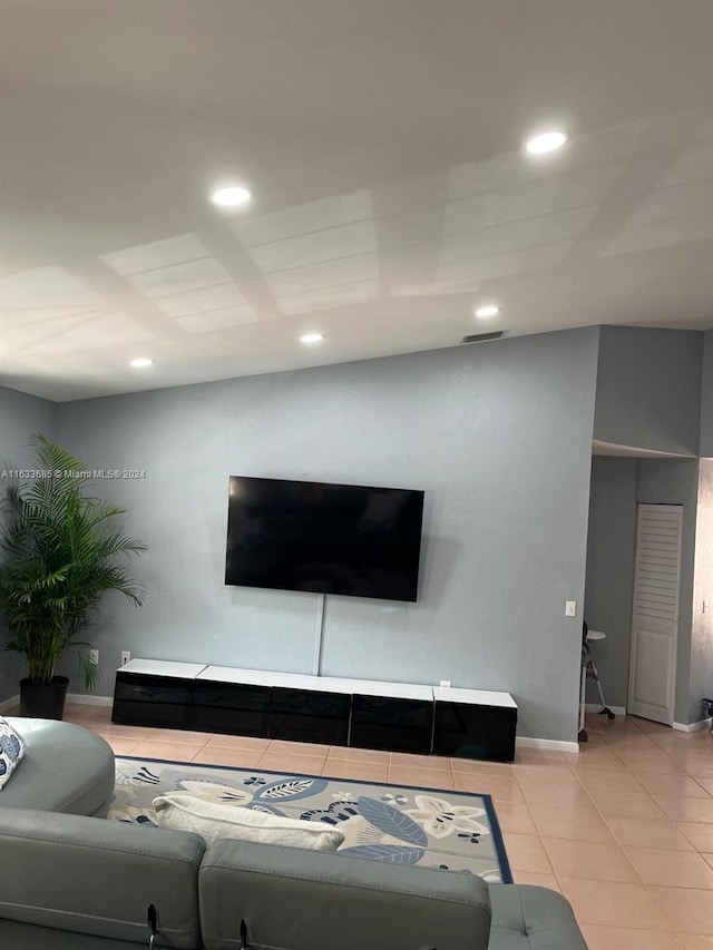 view of tiled living room