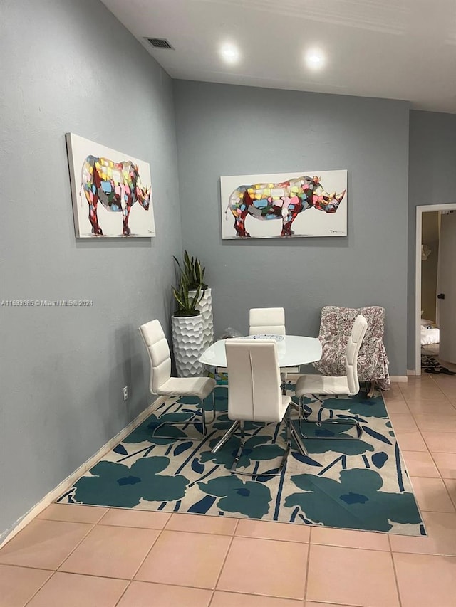 view of tiled dining area