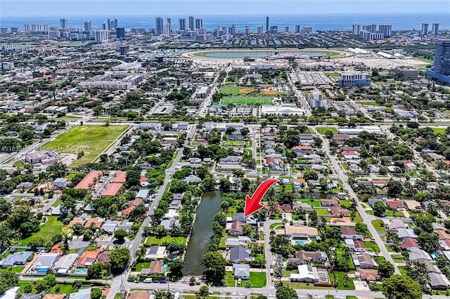 216 SW 6th St, Hallandale Beach, FL 33009 - aerial view with a water view and a city view