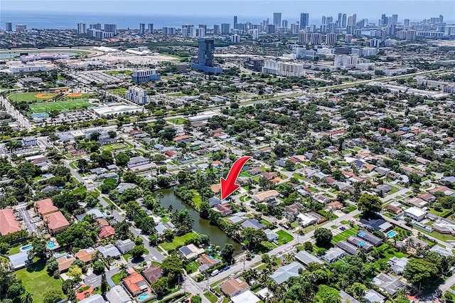 216 SW 6th St, Hallandale Beach, FL 33009 - aerial view with a water view and a city view