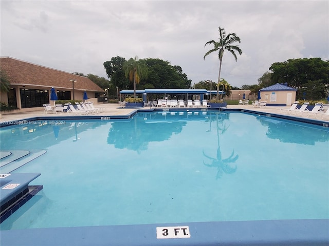 view of pool with a patio area