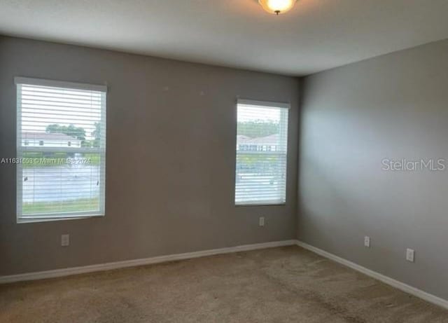 unfurnished room featuring carpet floors and a wealth of natural light