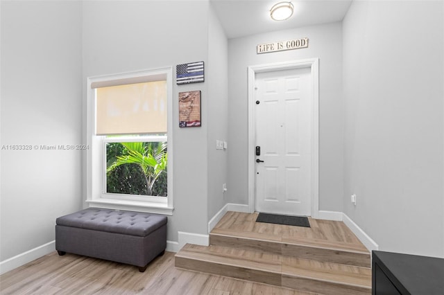 entryway featuring light wood-type flooring