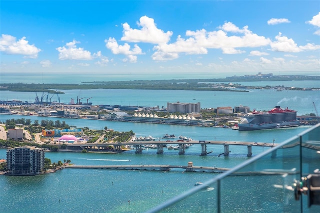 property view of water with a view of city