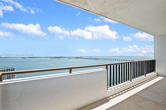 balcony with a water view