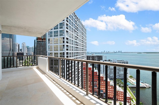 balcony with a water view