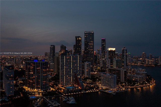 view of city with a water view