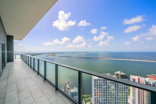 balcony with a water view