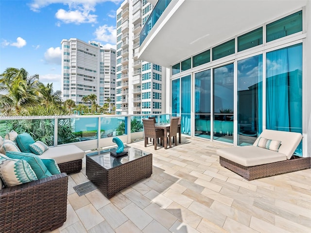 view of patio featuring an outdoor living space