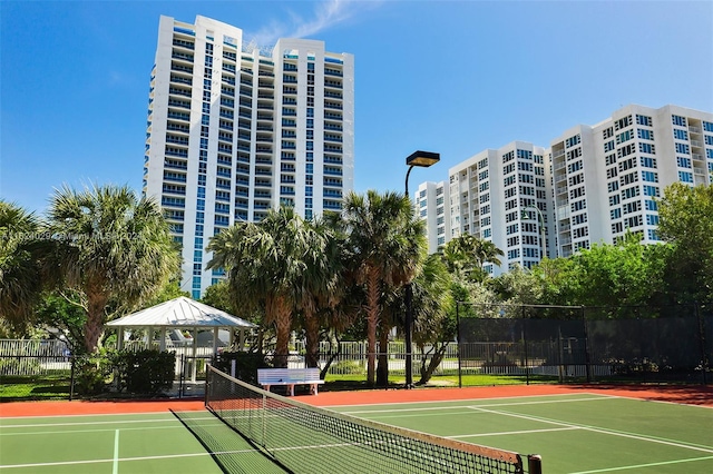 view of sport court featuring a gazebo and basketball court