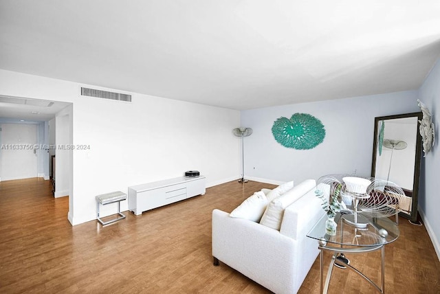 living room featuring wood-type flooring