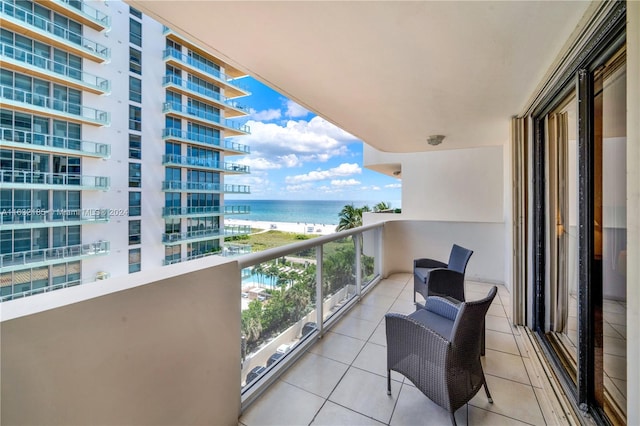 balcony with a water view