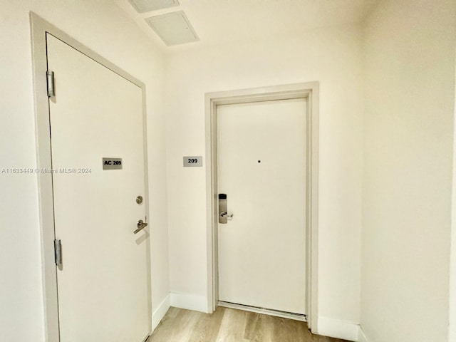 entryway featuring light hardwood / wood-style flooring